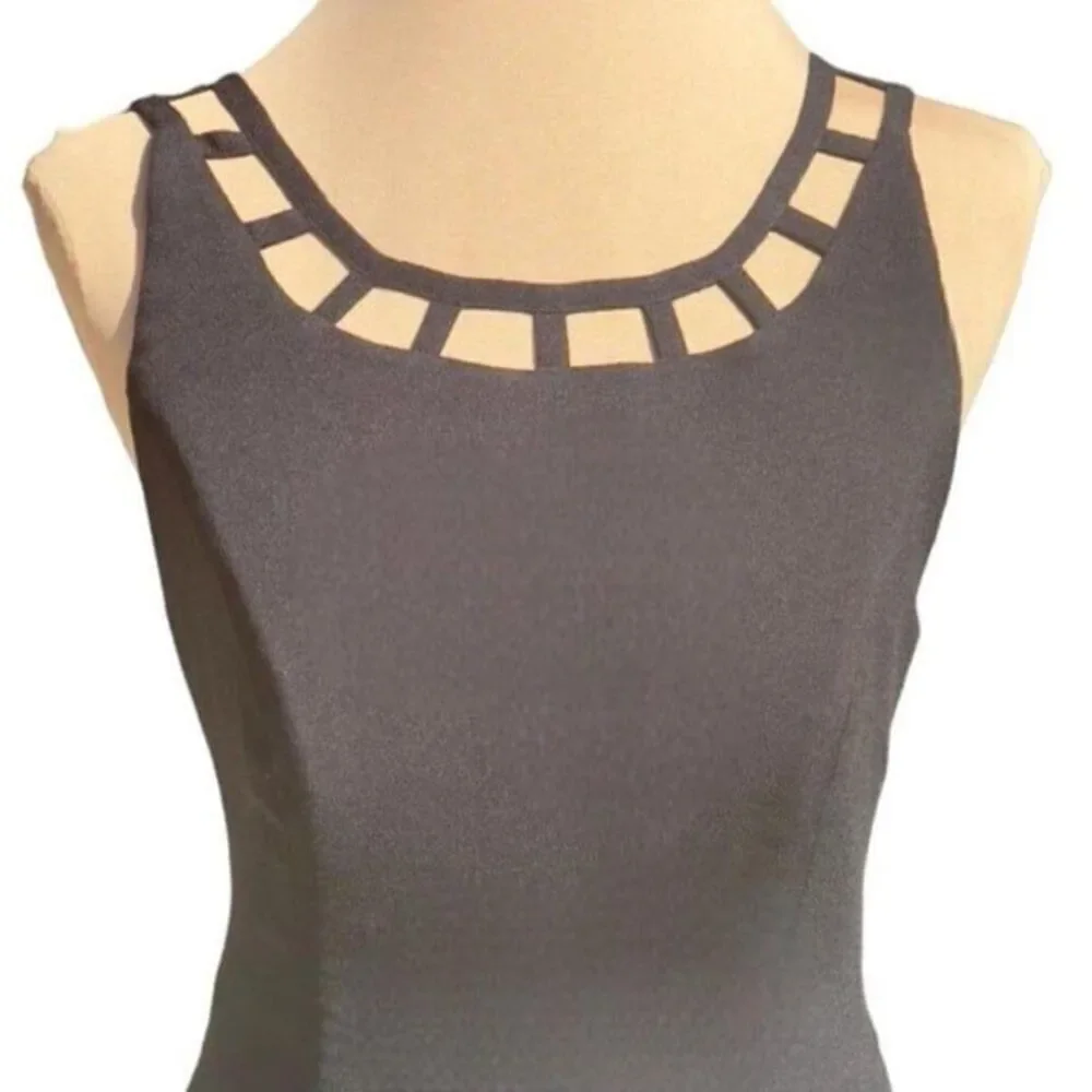 Vtg Rex Lester Black Pencil Gown Sz 2 - Picture 7 of 9
